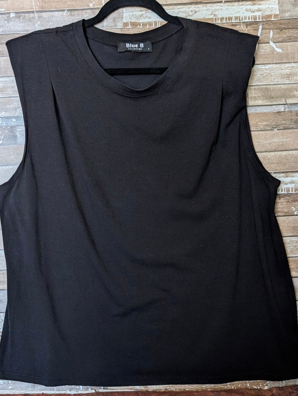 Blue B Black Sleeveless W Shoulder Pads